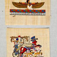 2 Papiri Egiziani Fatto a Mano - Raffigurazione an