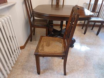 4 sedie in paglia di Vienna 