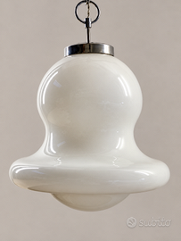 Lampadario Space Age anni 70 vetro opalino 3 luci