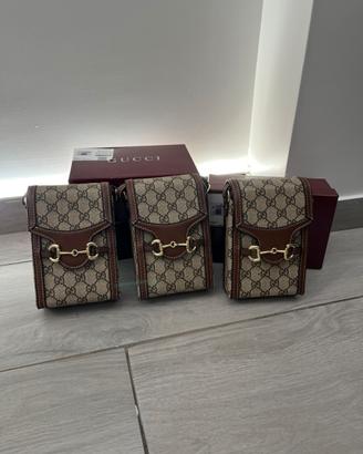 Borsa Portaoggetti Fantasia GG Marone -3 pezzi