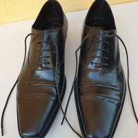 SCARPE LACCI ELEGANTI ARTIGIANALI VERO CUOIO