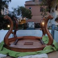 tavolo rotondo allungabile di legno massello