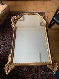 Antico specchio  cornice legno foglia oro 70x90