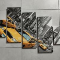 Canvas Taxi New York set 5 pannelli