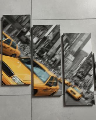 Canvas Taxi New York set 5 pannelli