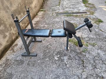 Panca multifunzione bilanciere, gambe e bicipiti