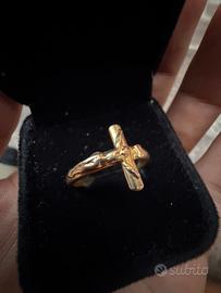 ANELLO CROCIFISSO ORO GIALLO 18 CARATI