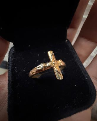 ANELLO CROCIFISSO ORO GIALLO 18 CARATI