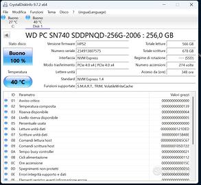 Western Digital nvme 256gb sn740 perfetto