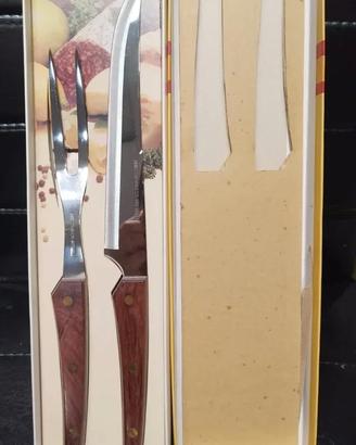 Set Coltello e Forchetta Legno Acciaio