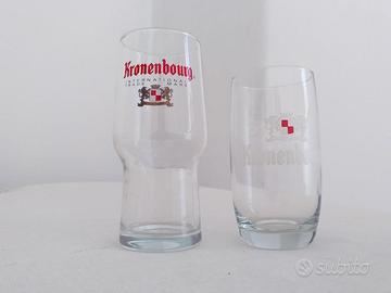 Due bicchieri vintage birra Kronenbourg collezione