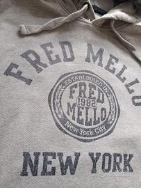 Felpa Fred Mello con cappuccio, Grigia taglia XL