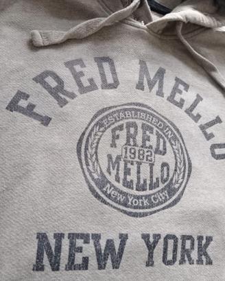 Felpa Fred Mello con cappuccio, Grigia taglia XL