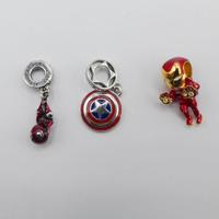 Set di 3 ciondoli/charm Marvel Ironman, Spiderman