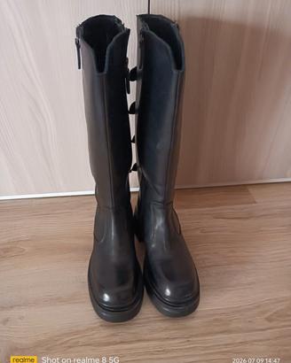 stivali donna tipo bikers in pelle 