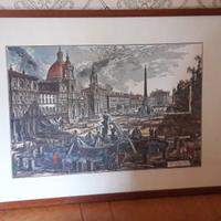 Quadro copia stampa Piranesi Piazza Navona Roma