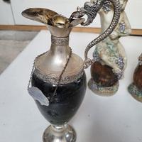 Brocca/decanter vintage in metallo argentato