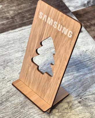 Samsung porta telefono stand legno natale