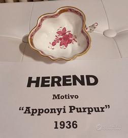 HEREND "Apponyi Purpur" raviera in porcellana