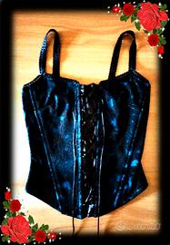 CORSETTO BUSTINO PIZZO/RASO, STECCATO, CON LACCI