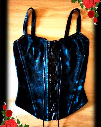 CORSETTO BUSTINO PIZZO/RASO, STECCATO, CON LACCI