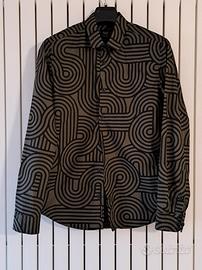 Camicia uomo a fantasia, 100% cotone,  tg S