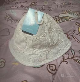 Cappello cotone bianco neonata 6 mesi