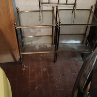 Terminali di divani in ottone, coppia