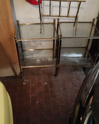 Terminali di divani in ottone, coppia