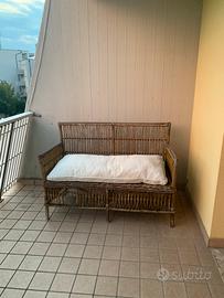 Divanetto da esterno in vimini con cuscino