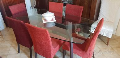 Tavolo soggiorno-pranzo Calligaris con 6 sedie