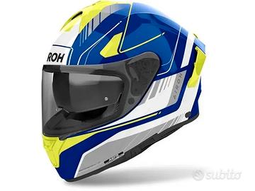 CASCO AIROH SPARK 2 CHRONO BLUE/YELLOW GLOSS