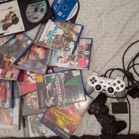 Dual shock, memorie card, giochi ps2 e Logitech w