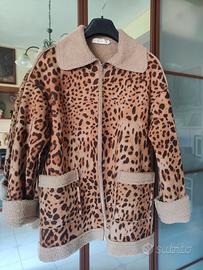 Giacca leopardata foderata lana