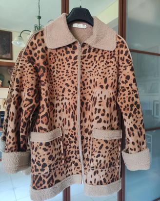 Giacca leopardata foderata lana