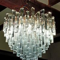 Lampadario in vetro di Murano stile trilobo Venini