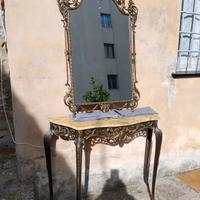 console con specchio in bronzo 
