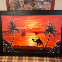 Quadro tramonto cornice nera