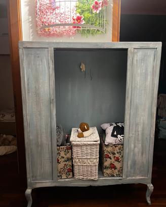 armadio Shabby chic azzurro -bianco
