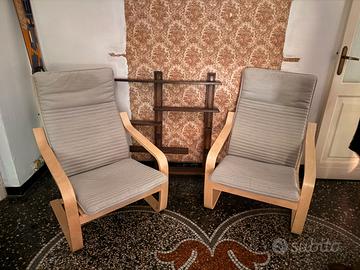 2 poltrone IKEA POÄNG grigio chiaro