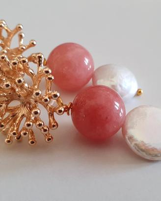 Orecchini con agata rosa 