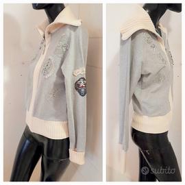 Liu Jo Maglia grigio/panna decori Swarovski M donn