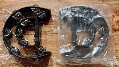 2 tamburelli neri no brand mai usati