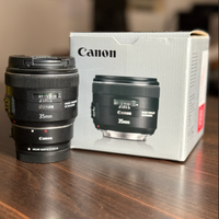 Obiettivo canon 35 mm + adattatore