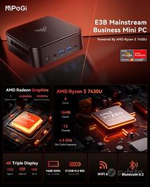 Mini PC  – (Ryzen 5 7430U｜16 GB｜512 gb ssd