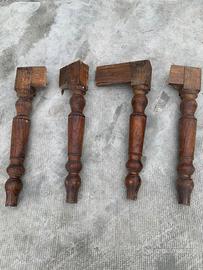 Piedi in noce massello per tavolo antico