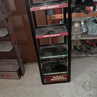 espositore birra moretti in metallo scaffale