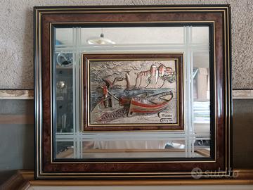 Quadro in bassorilievo in argento 