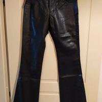 Jeans vintage donna in eco pelle 5 tasche Casucci