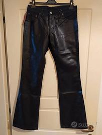 Jeans vintage donna in eco pelle 5 tasche Casucci